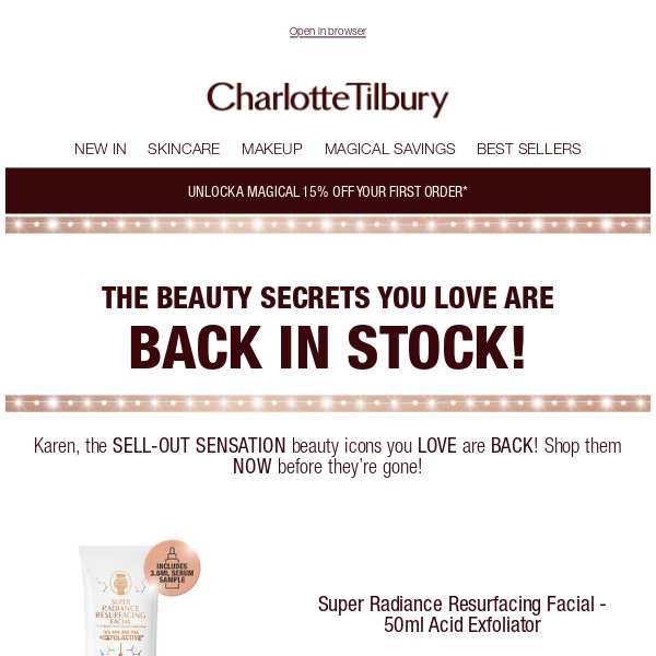 Your Favourites Are BACK IN STOCK, Charlotte Tilbury!