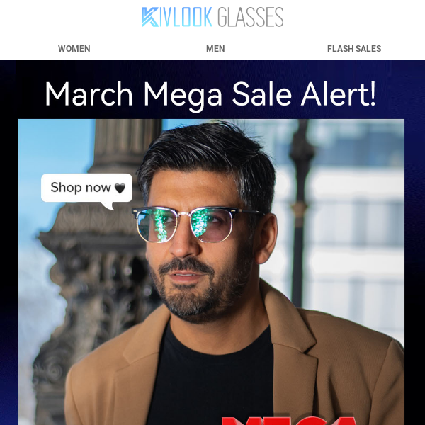 💥March Mega Sale Alert! Glasses at $0 + Buy 1 Get 1 FREE at Vlook!🕶️✨
