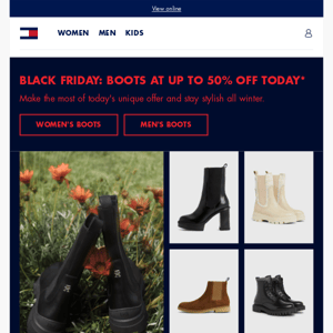 Up to 50% off boots for you today