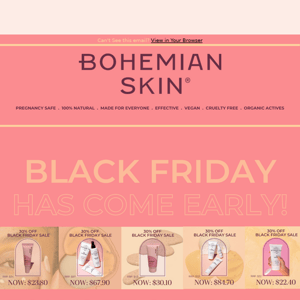 🖤 Bohemian Skin's Black Friday sale has come early: save 30% sitewide 🖤