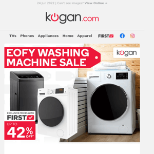 Washer Near the End of Its Cycle? Up to 42% OFF Washing Machines this EOFY*