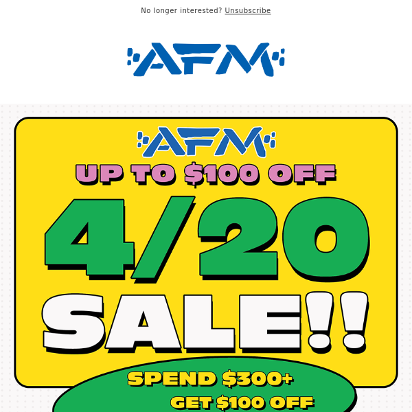 AFM 420 Sale Is HERE!