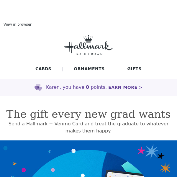 Send money to new grads with Hallmark + Venmo