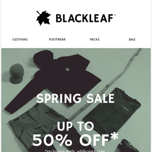 Spring Sale Continues | Up to 50% off