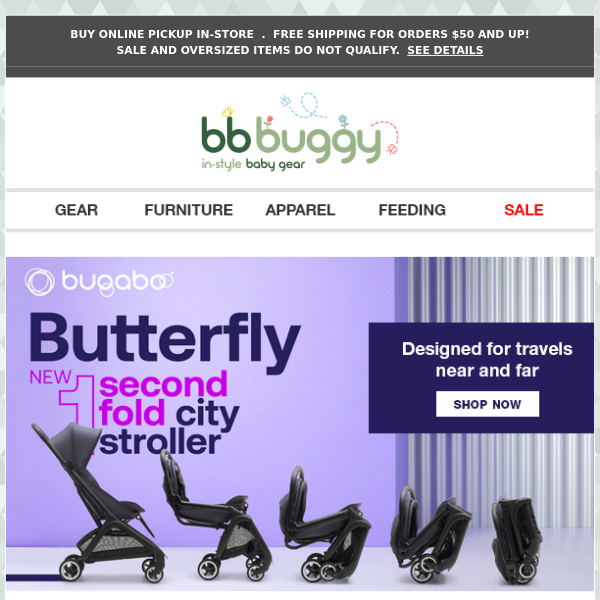 BB Buggy: FLY with the Newest bugaboo BUTTERFLY compact stroller