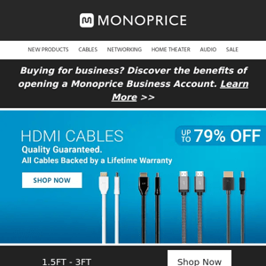 HDMI Cables Blowout | Up to 79% OFF!