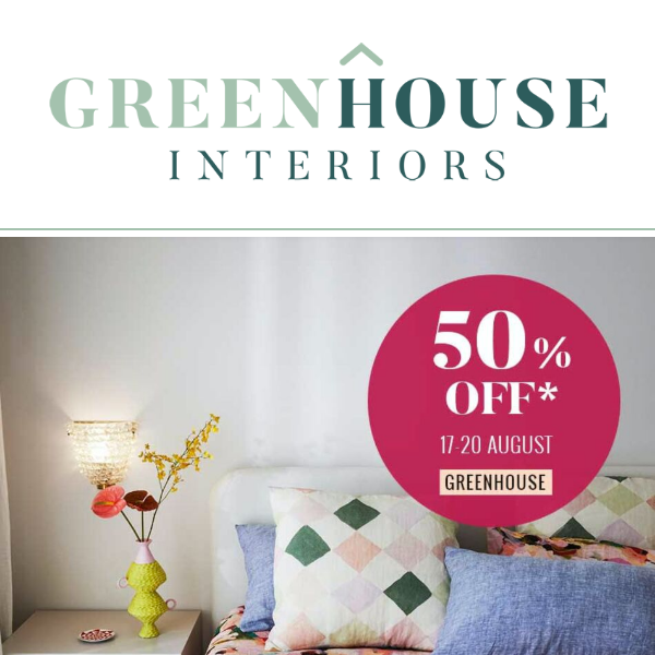 ENDS MIDNIGHT TONIGHT | 50% Off* Greenhouse Linen Collection | Don't miss out!