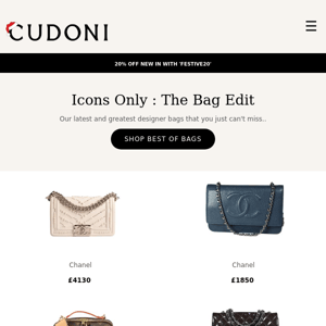 HANDBAG ICONS ONLY!  20% OFF Chanel Classic Flap,  LV Neverfull & More  🔥