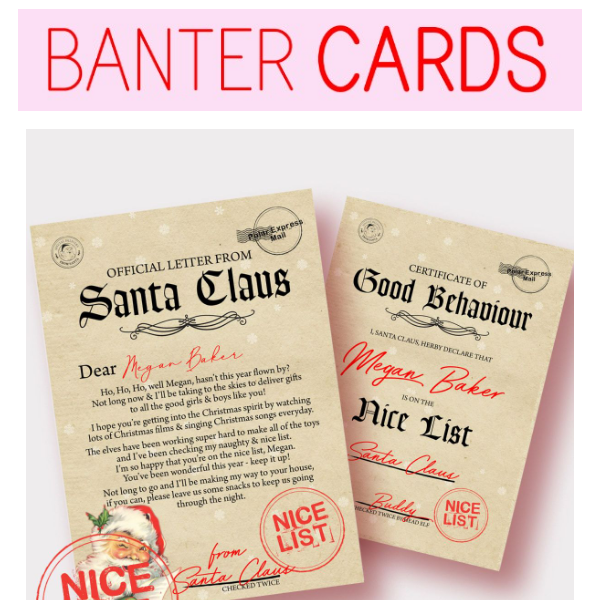 🎅🎄Santa's NICE LIST Letters are BACK!🎅🎄