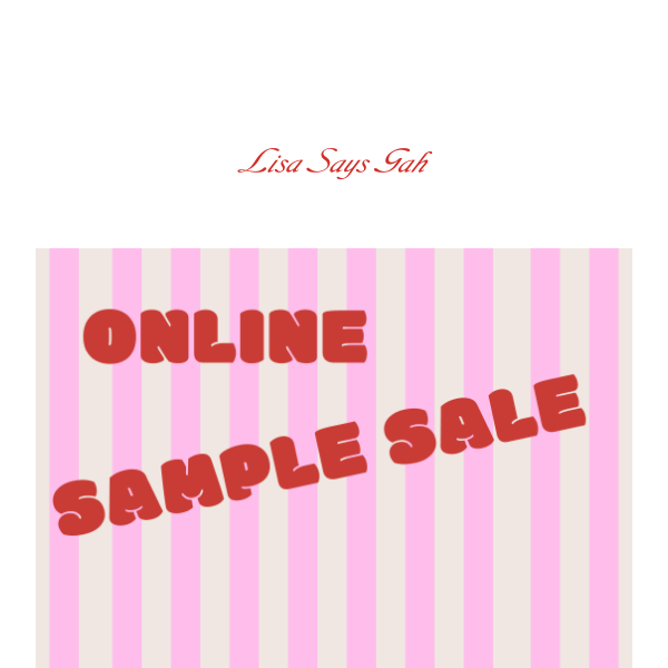 Go go go – Sample Sale now live!