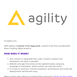 Agility & Our Content First Approach