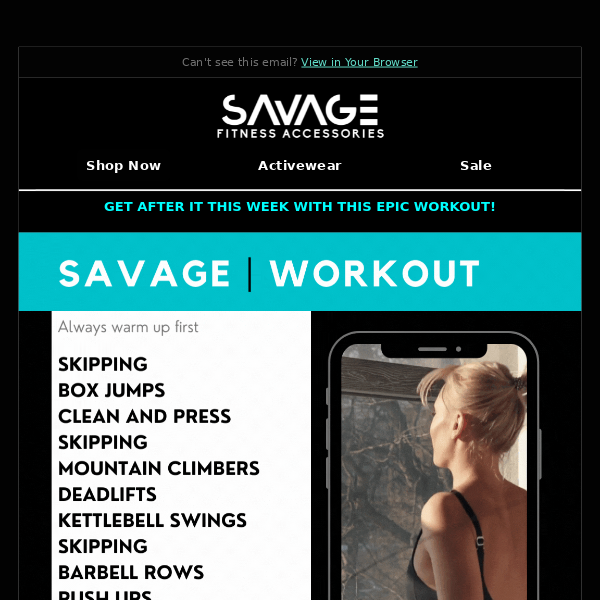 SAVAGE WORKOUT 🔥 Savage Fitness Accessories give this workout a go 👊