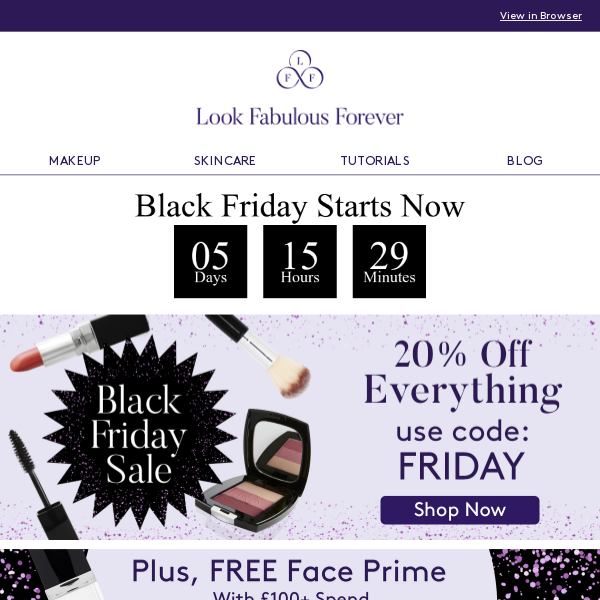Look Fabulous Forever, 20% Off Everything | Black Friday Week