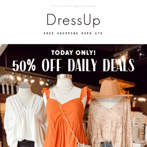 LIVE NOW  💥 50% OFF DAILY DEALS