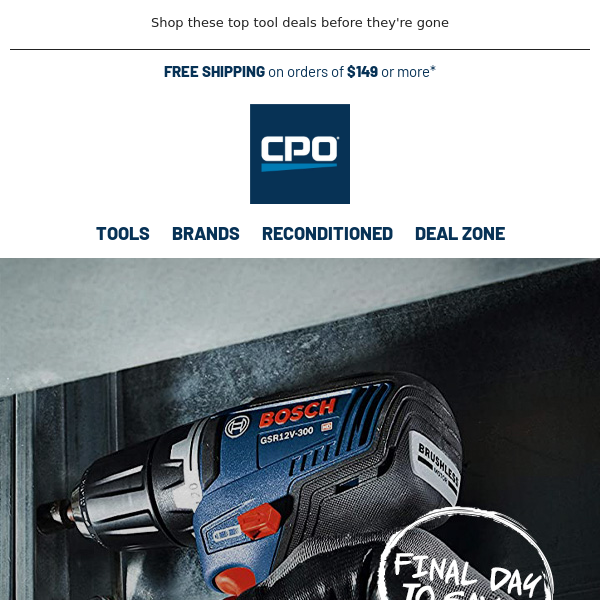 Final Day for Exclusive Bosch Savings