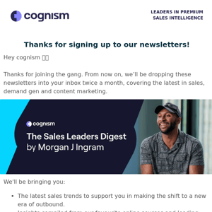 Welcome to the Cognism Digest Group!