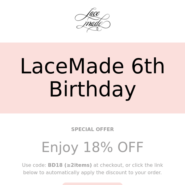 🎂LaceMade Birthday Time. Enjoy your Special Code✨