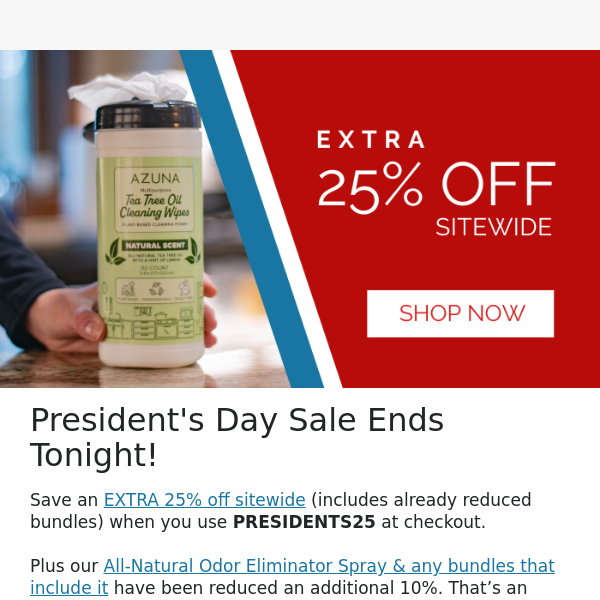 EXTRA 25% Off  🇺🇸 Ends Tonight