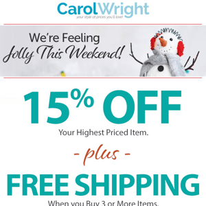 Take 15% off + Free Shipping! This Weekend Only