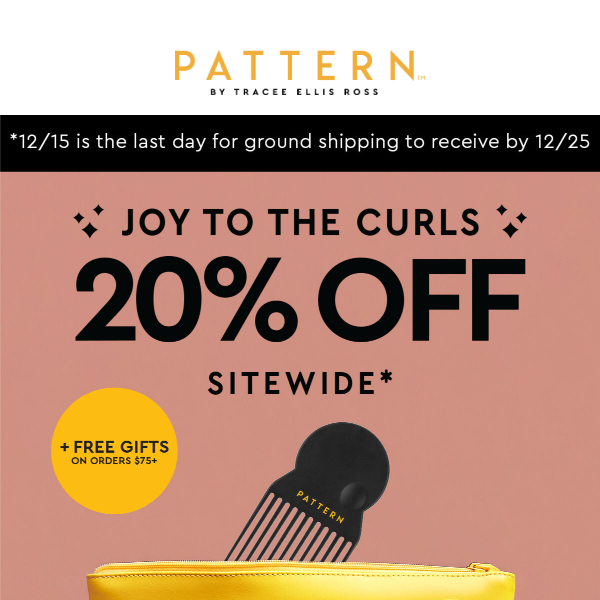 20% OFF SITEWIDE*🎉 Try The PATTERN Blow Dryer