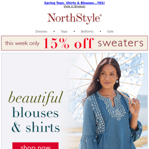 Eye-Catching Styles Just for YOU ~ Shop Shirts & Blouses!