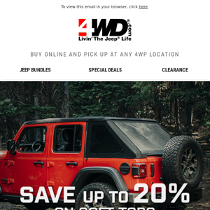 Up To 20% Off Soft Tops & More!