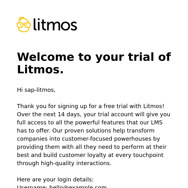 Activate your trial of Litmos