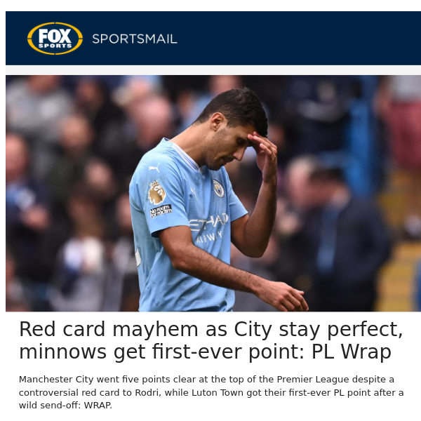 Red card mayhem as City stay perfect, minnows get first-ever point: PL Wrap
