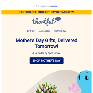 Mum’s gift, delivered tomorrow!