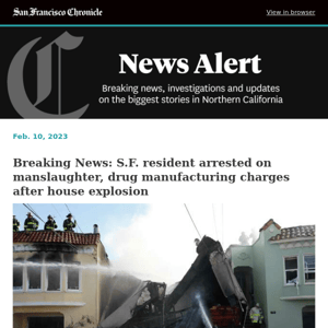 Breaking News: S.F. resident arrested on manslaughter, drug manufacturing charges after house explosion