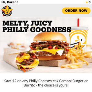 $2 Off Any Philly Cheesesteak Combo