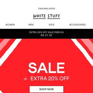 Ends midnight: extra 20% off sale