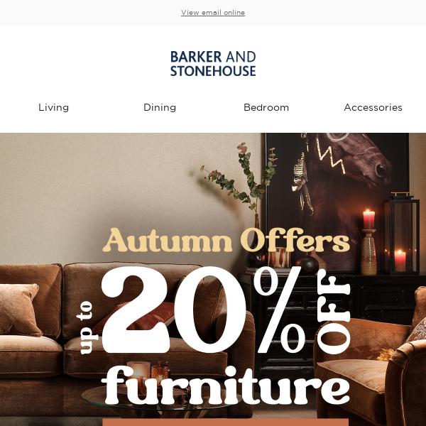 Up to 20% off furniture until Sunday