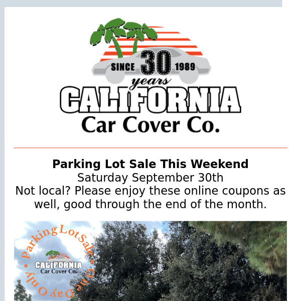 Fall Parking Lot Sale This Weekend