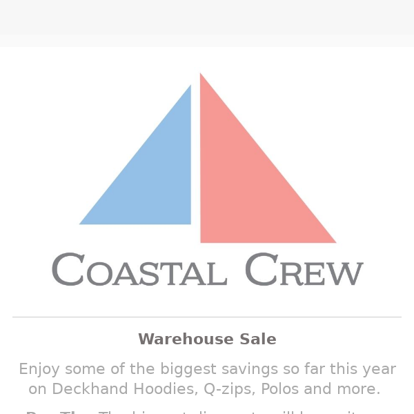 Warehouse Sale Starts Now