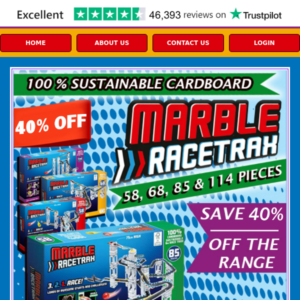 SAVE 40%! Is this the world’s first 100% sustainable marble run?