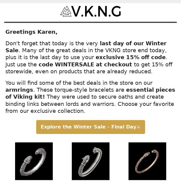Last Day of the VKNG Winter Sale