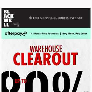 PSA: Shop up to 80% off WAREHOUSE Clear-out