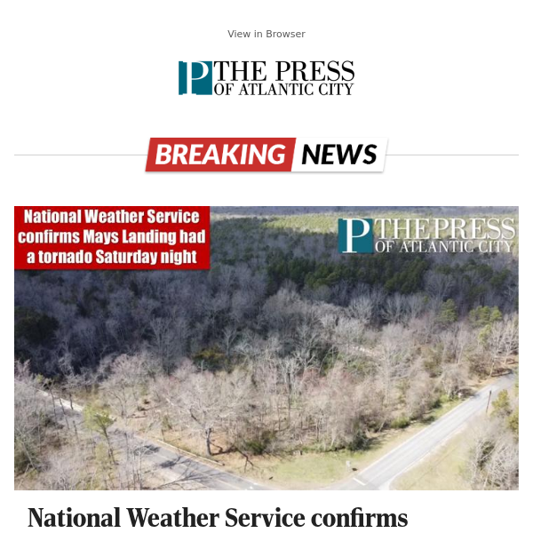 National Weather Service confirms Hamilton Township tornado, Saturday's NJ total at 7
