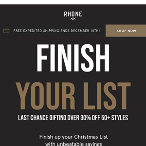 Last Chance Gifting | 30% off 50+ Styles