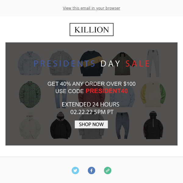 🔥Killion: 40% Off SiteWide Extended!