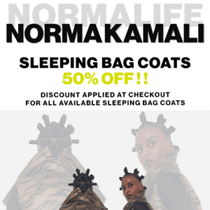 STILL TIME TO SHOP! 50% OFF ALL SLEEPING BAG VESTS + COATS!