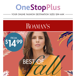 HURRY! Shop ROAMAN’S Fall Fashion Up to 50% OFF