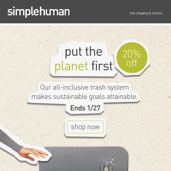 Put the planet first & save 20%