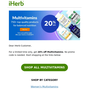 20% off all Multivitamins 🤩