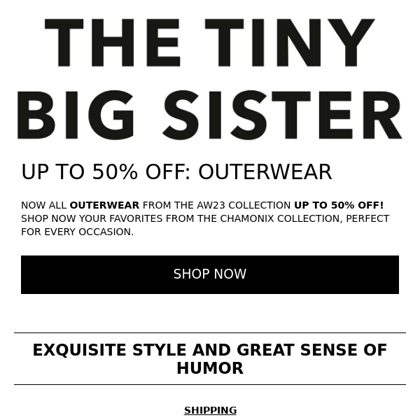 UP TO 50% OFF: OUTERWEAR