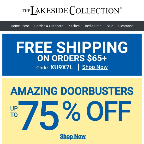 Ends Tonight! Up To 75% off Amazing Doorbusters & Deals