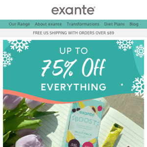 Enjoy up to 75% off EVERYTHING