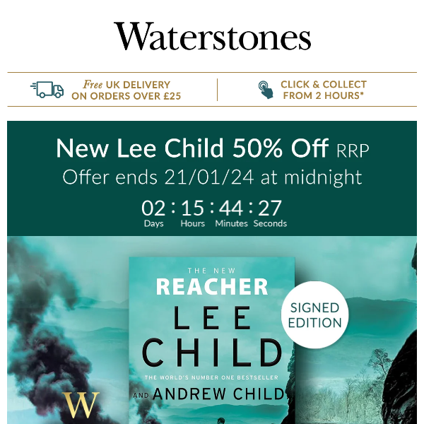 New Signed Lee Child 50% Off RRP | LIMITED OFFER