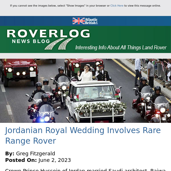 ROVERLOG Issue 278 - The Latest In Land Rover News From Atlantic British Ltd.
